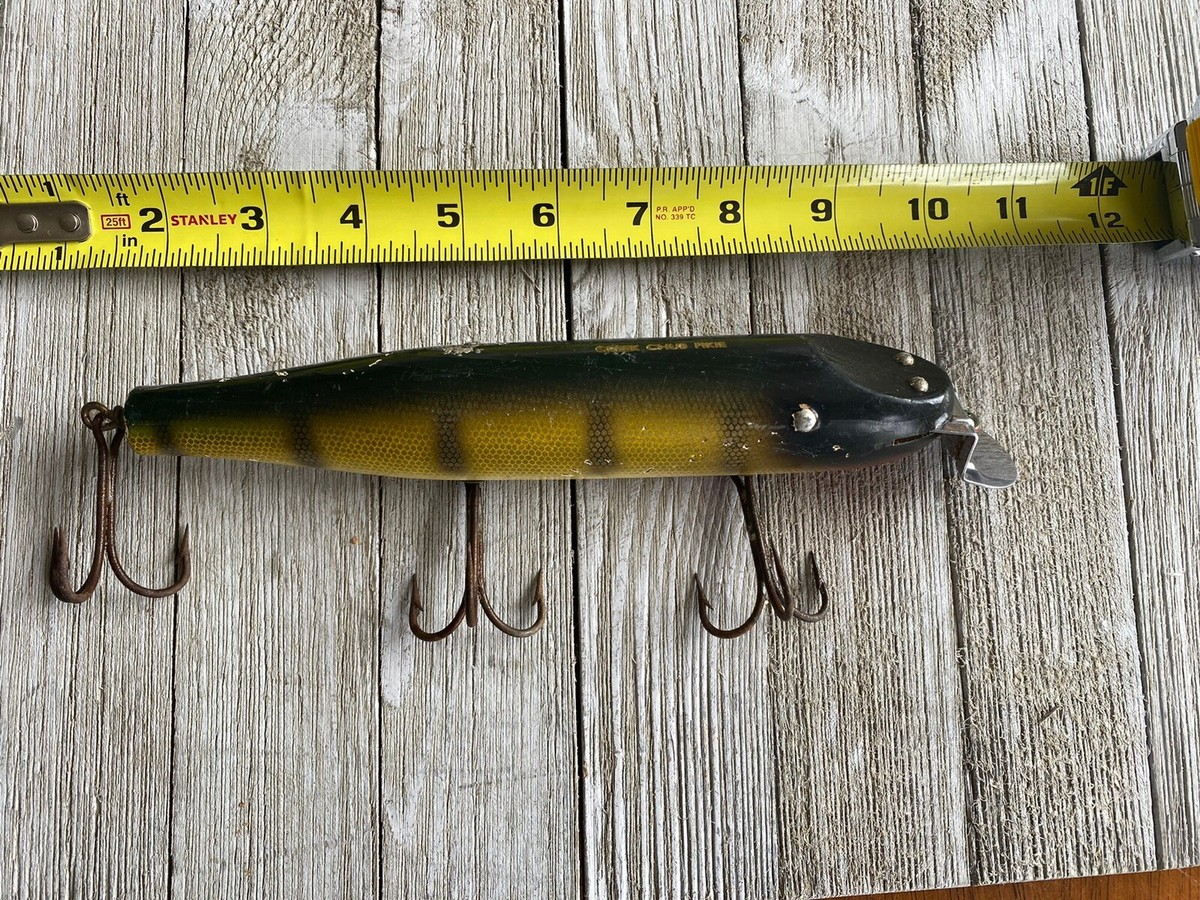VINTAGE ORIGINAL CREEK CHUB GIANT STRAIGHT PIKIE #6000 WOOD VINTAGE ORIGINAL CREEK CHUB GIANT STRAIGHT PIKIE #6000 WOOD