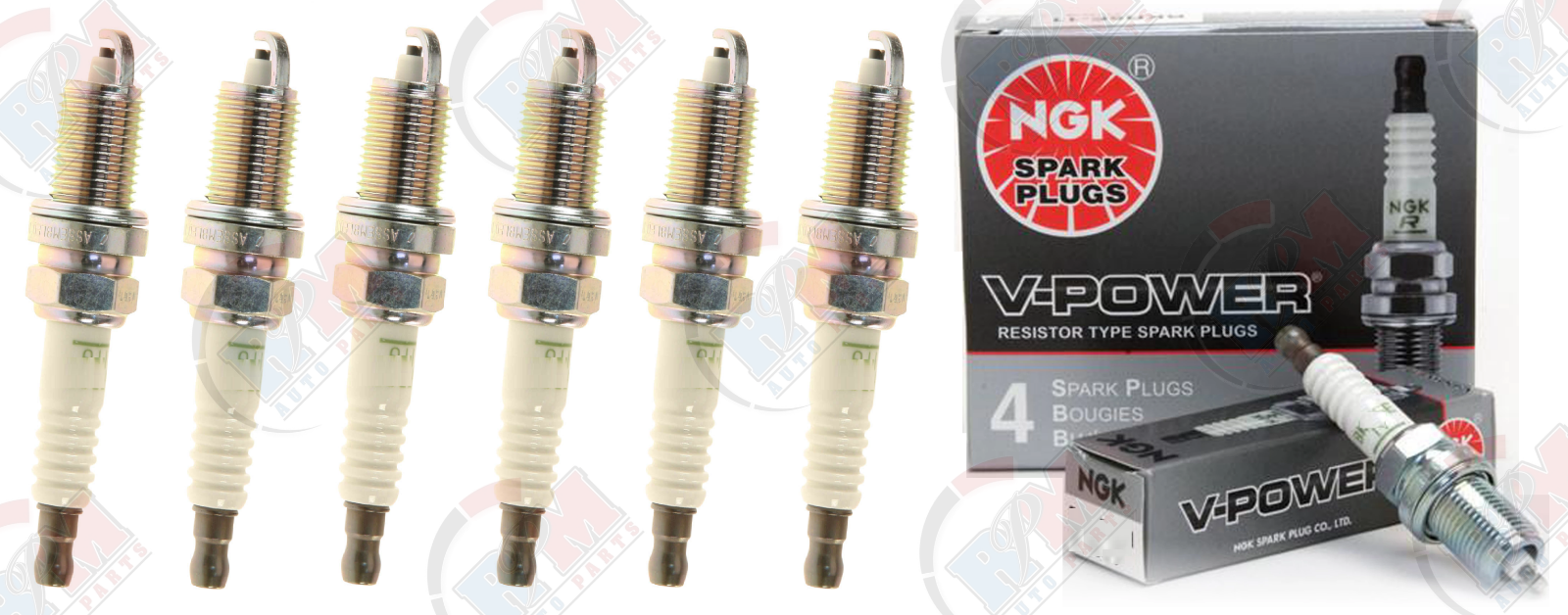 NGK "VPOWER" Spark Plugs (Set of 6) for 20072011 Dodge Nitro 3.7L V6