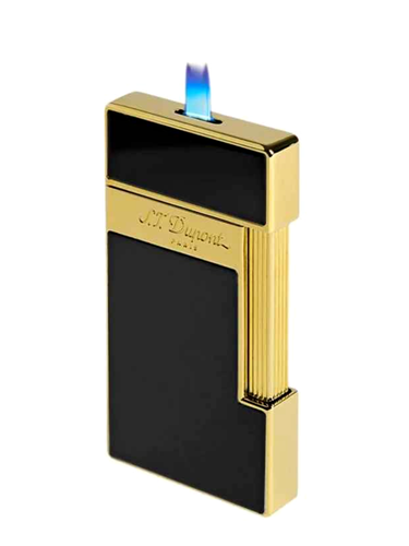 S.T. Dupont Slimmy Black Lacquer & Gold Lighter, 028002, 28002, New In Box