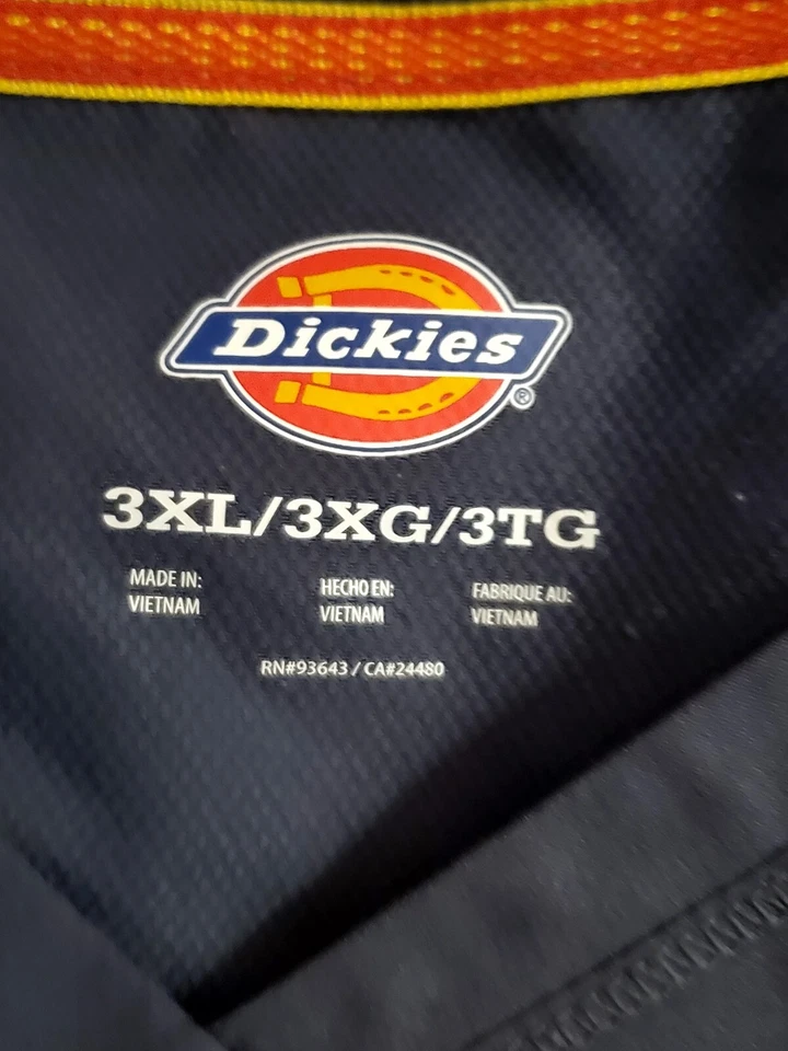 Dickies Scrub Top size 3XL-Grey Stretchy Classic V-Neck -Chest 28"/L 29" - Image 3 of 4