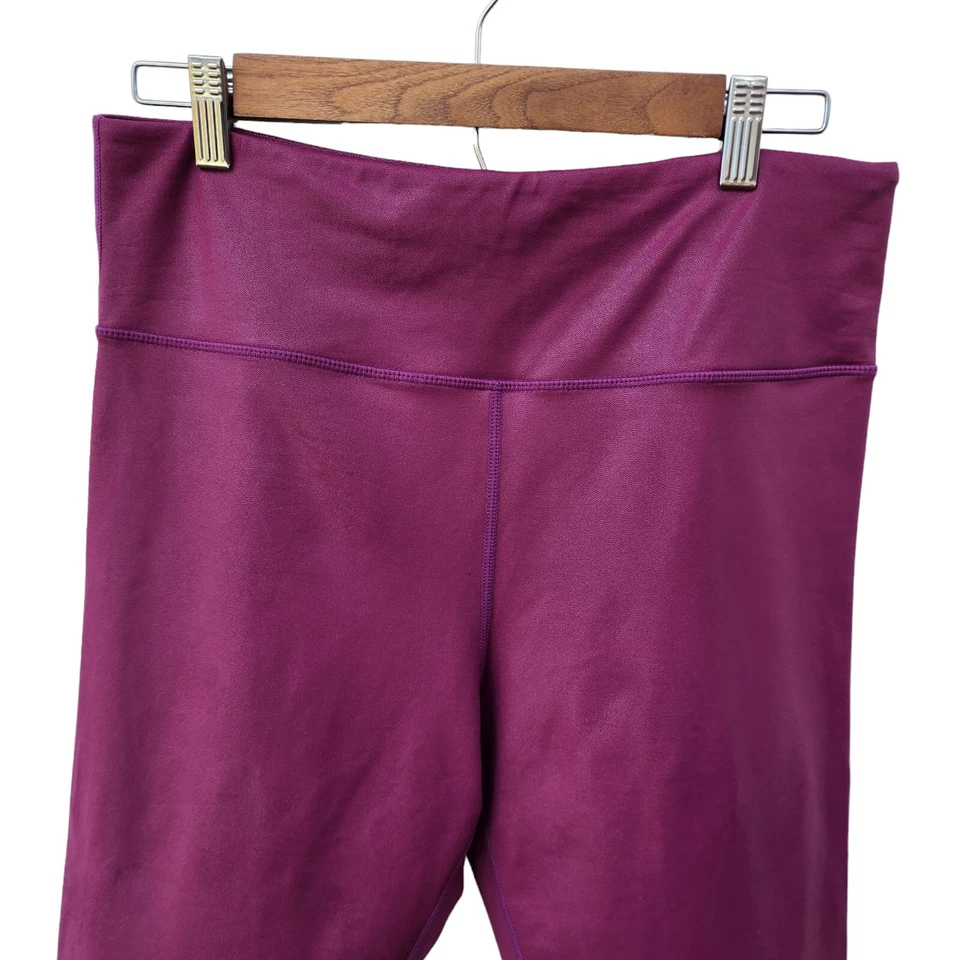 ZYIA Active Metálico Púrpura Claro y Apretado Calzas de Tiro Alto Capri 20" Talla 14-16 Foto 3 de 4