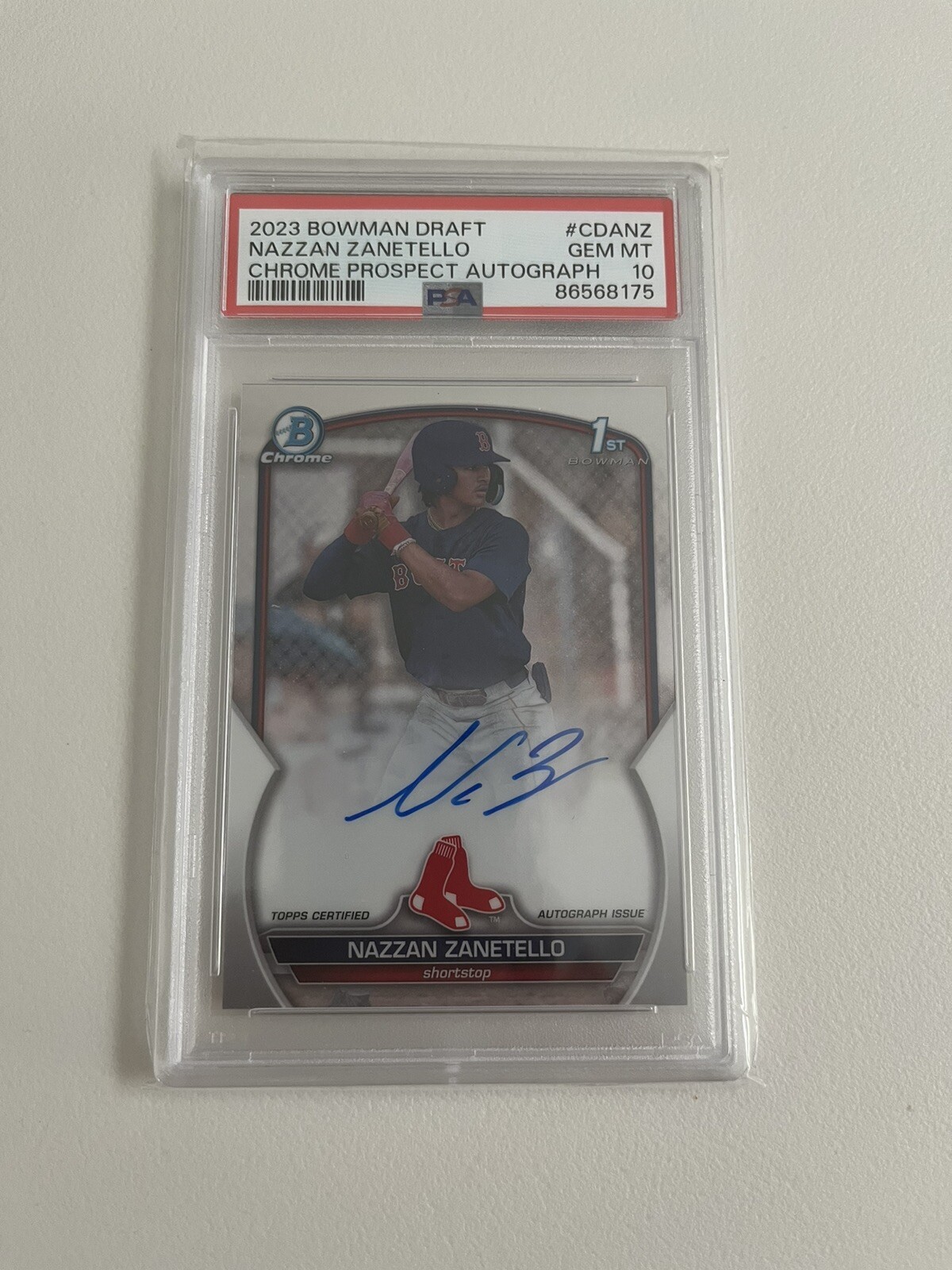 2023 Bowman Draft - Chrome Prospect Autographs #CDA-NZ Nazzan Zanetello - PSA 10