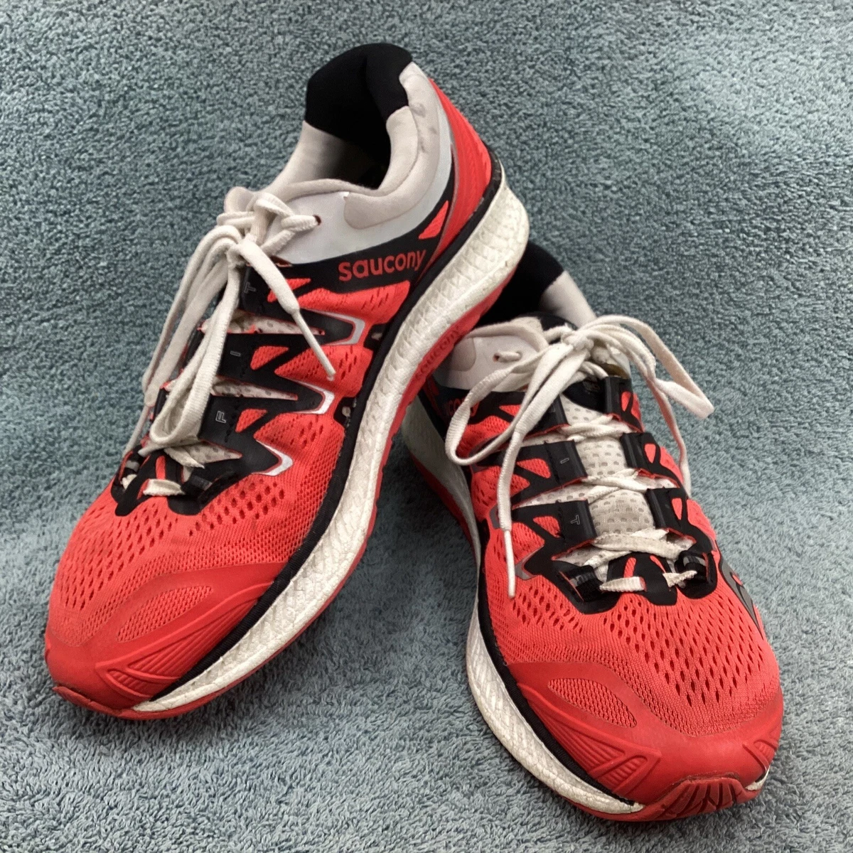Saucony ISO Triumph Running Shoes Women s Size 9 Neon Red Black