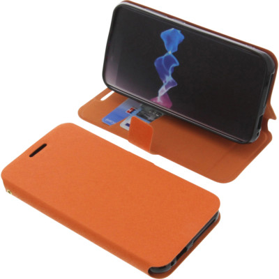 Tasche für HomTom HT37 Book-Style Schutz Hülle Handytasche Buch Orange