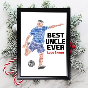 Regali Di Natale Zii.Personalizzato Zio Regali Brother Compleanno Lui Babbo Incorniciato Best Calcio Ebay