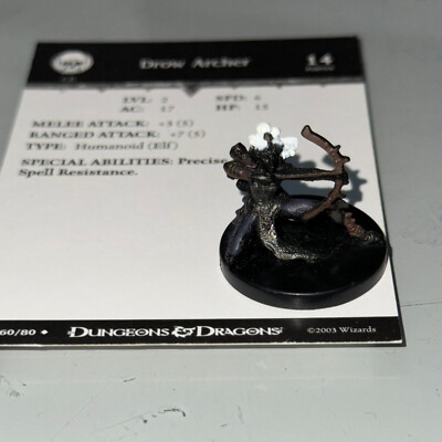 Dungeons & Dragons D&D Miniatures Harbinger DROW ARCHER #60