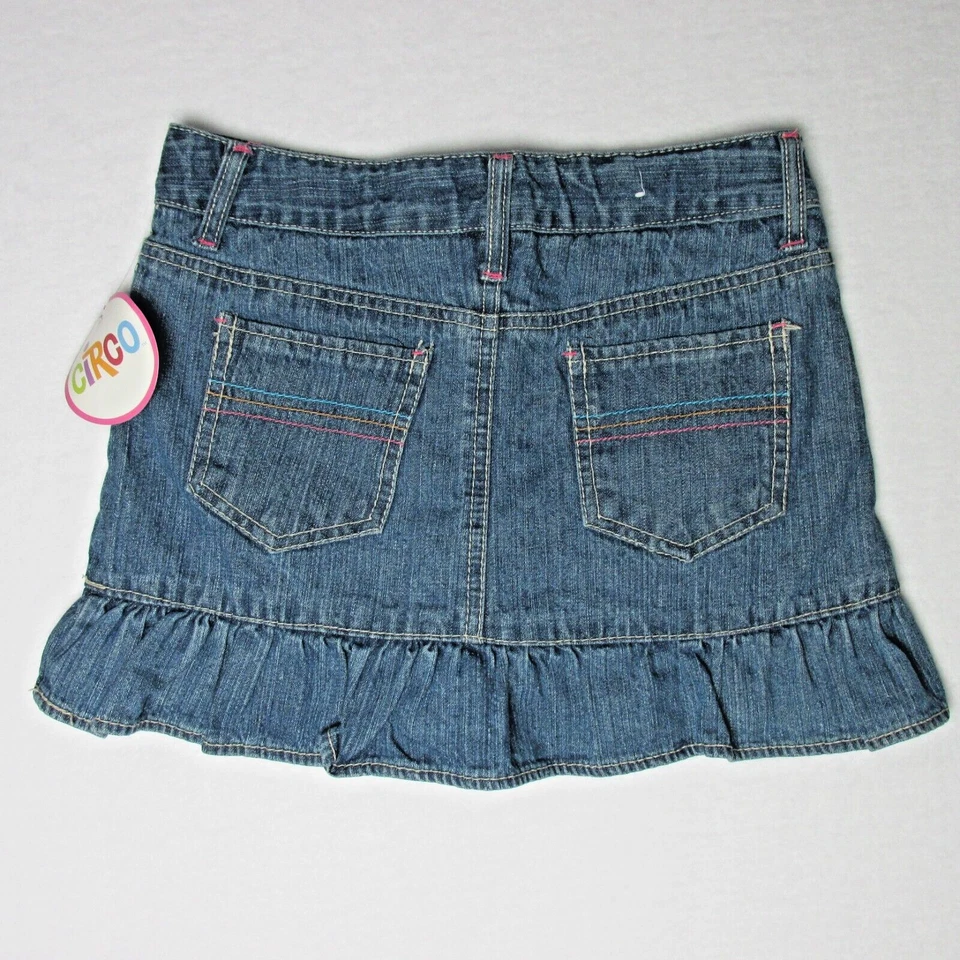 Niñas Circo Cintura Ajustable Jean Volantes Falda / Skort Bordado Talla L -Niñas Foto 2 de 4