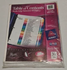 Avery Dennison Ave-11129, RI21331 Ready Index Reference Dividers