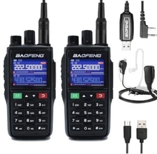 2x Baofeng UV-22 Long Range Dual Band UHF VHF Handheld Walkie Talkie Ham Radio