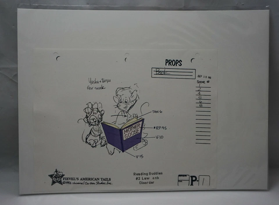 Fievel's American Tails Original Studio Model Cel of Yasha & Tanya Book Prop #20 - Imagem 2 de 3