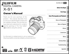 FujiFilm FinePix X-S1 Digital Camera Owner's Manual User Guide Instruction