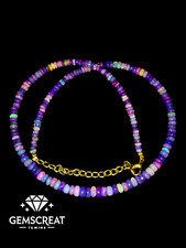 925 Sterling Silver Natural Ethiopian Opal Gemstone Beads 16" Opal Necklace A34