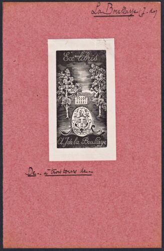Labriffe Chateau de Neuville Ex-libris Wappen blason armorial bookplate Exlibris - Zdjęcie 1 z 1