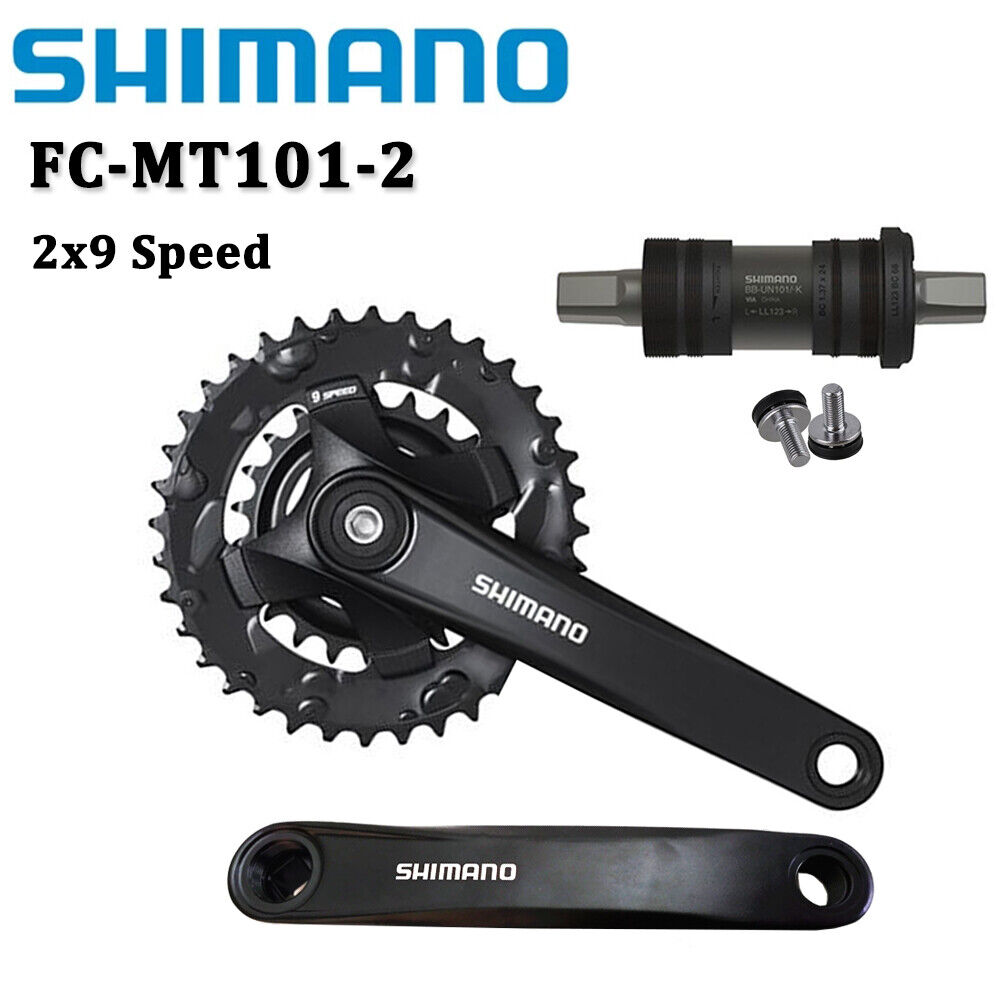 Shimano FC-MT101 2x9 Speed MTB Bike Crankset With BB-UN101 22-36T 170MM