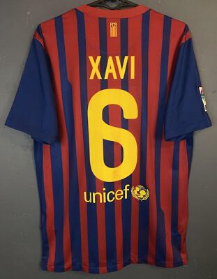 XAVI NIKE MEN FC BARCELONA 2011/2012 SOCCER FOOTBALL SHIRT JERSEY