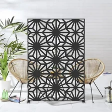 SHPAIFreestanding Outdoor Indoor Metal Privacy Screens & Panels,Sun Flower Shape