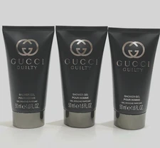 3 x Gucci Guilty Pour Homme Shower Gel 1.6 fl oz / 50 ml New