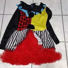 Spirit Halloween Girls Clown Harlequin Dress Costume 12-14 Multicolor