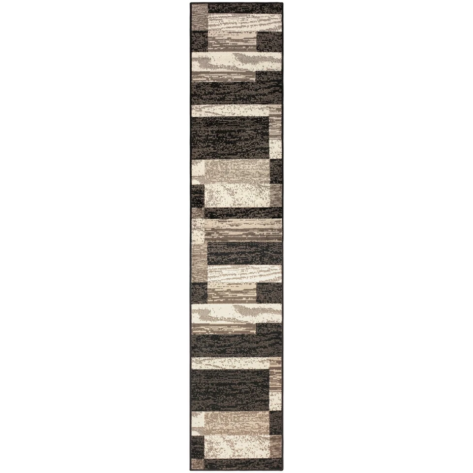 Superior Indoor Runner Rug, Jute Backed, Modern Geometric Patchwork Floor Dec... - Image 3 of 4