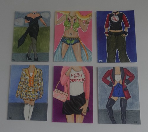 ACEO Original Art Card Set Y2K 2000s Nostalgia 6 Pieces Iconic Ooak Atc