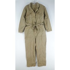 Alex Mill Jumpsuit Women L Expedition Washed Twill Khaki Neutral Utility Cropped