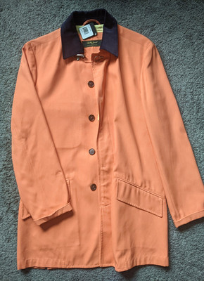 NWT BOBBY JONES MENs SML 5 BUTTON RIDING RAIN JACKET BUOY ORANGE $575MSRP