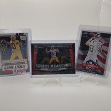 Justin Herbert Panini Leaf NFL Football Card Lot of 3 Chargers Ducks 