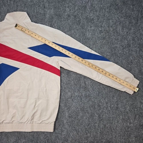 NWT Reebok Vector Tracktop Mens Medium 'Stucco' Beige Tan Track Jacket Knit Logo image 18