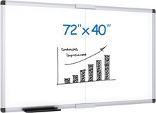 VIZ-PRO Magnetic Dry Erase Board, 72 X 40 Inches, Foldable Wall-Mounted Whiteboa