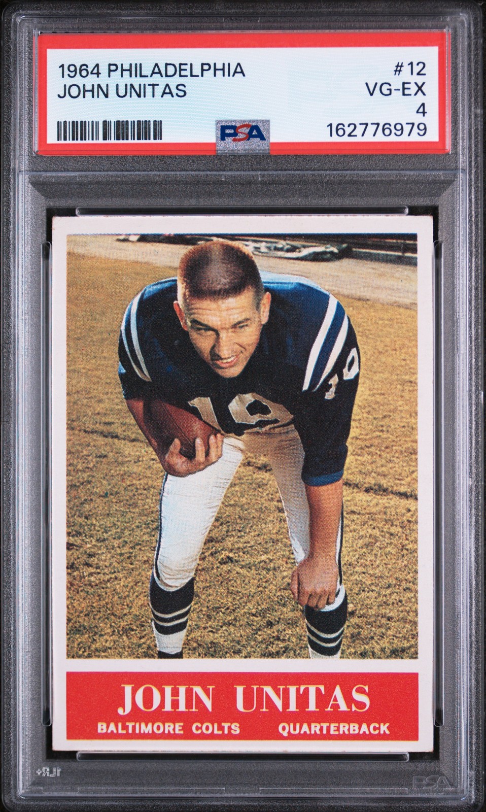 1964 Philadelphia #12 John Unitas PSA 4 Baltimore Colts view 1