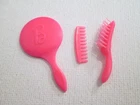 Vintage Barbie Francie Twiggy #1727 Twigster ~ Hot Pink Mirror Brush & Comb Set