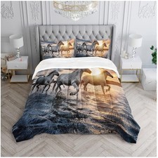 Twin Bedding Set with Handsome Horse Theme