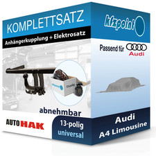 AUTO HAK Anhängekupplung abnehmbar und E-Satz 13polig für Audi A4 Limo. 94- neu