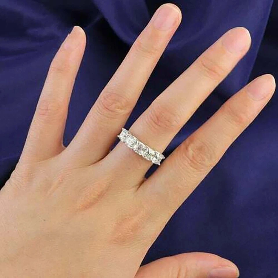 3 Ct Asscher Cut Simulated Diamond Women's Engagement Ring 14k White Gold Plated - Image 2 of 4