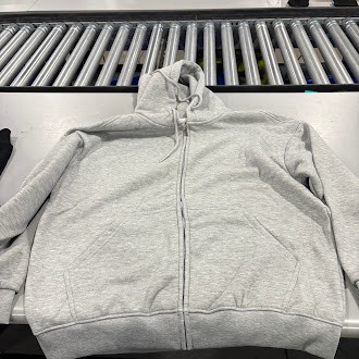 УНИВЕРСАЛЬНАЯ КУРТКА С КАПЮШОНОМ НА МОЛНИИ И СУМКОЙ СПЕРЕДИ - РАЗМЕР: МУЖСКОЙ XL - СЕРЫЙ