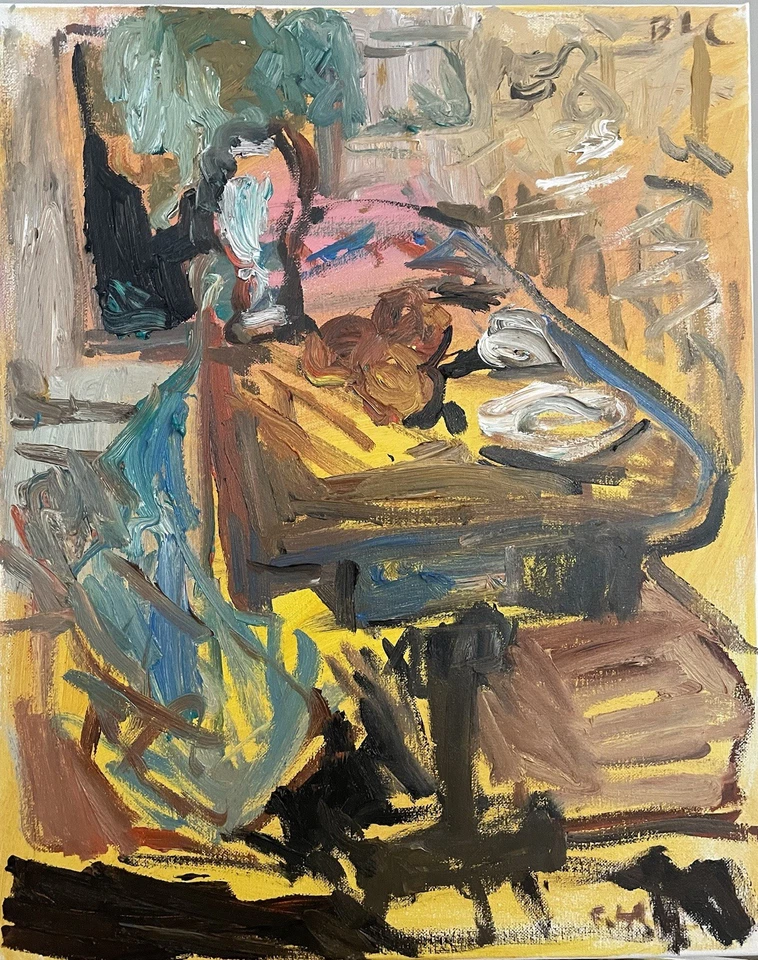 Fauvism Interior Still Life Oil Painting Gothic Original 16x20 Signed Canvas - Image 2 of 4