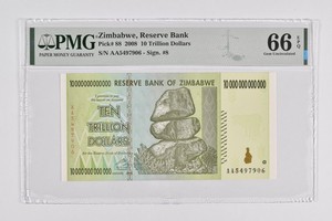 10 Trillion 2008 Zimbabwe Reserve Note Pick #88 PMG 66 EPQ PMG Graded *4726