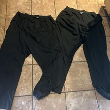 Roaman's Womens Pull On Pants Boot Cut Black Elastic Waist Size 30W Stretch lot