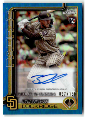 2025 Topps Chrome MLB No. CRDA-BL Brandon Lockridge Rookie Auto Blue 57/150
