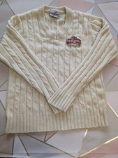 Vintage Cricket Golf Jumper Pullover Cream Size Cover Point Pedigree Size Large 