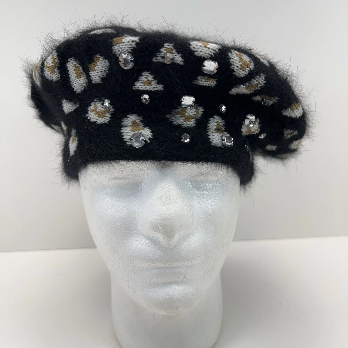 ANTHROPOLOGIE Norla Canda Leopard Print Pom Pom Beret Hat Winter Animal Print Beret Hats Women main image 3