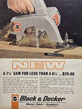 Black & Decker Utility Saw Cuts Like Butter Master Power DeWalt Print Ad 1964