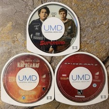 Lot of 3 PSP Movie UMDs: Karate Kid, Spider-Man 2, Superbad  TESTED 