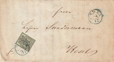 DV 29) HANNOVER 1851 Mi# 2 EF: EMDEN 24.12.(1853) an Lehrer Sundermann in Wesel