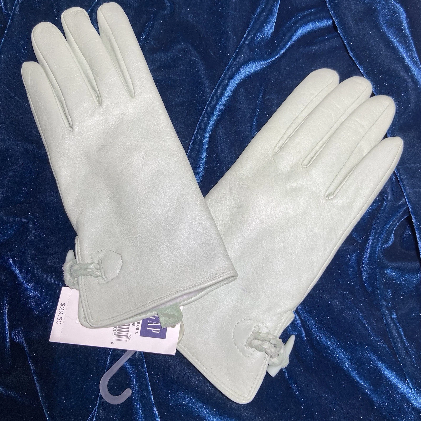 Gap NWT Gloves Leather Pale Green Medium Lined Warm Vintage