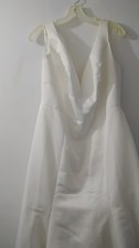 White Davids Bridal Wedding Dress Size 16W with Train