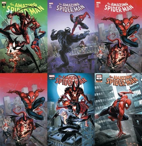AMAZING SPIDER-MAN #'S 796, 797, 798, 798 V, 800 & 1(802) CRAIN VARIANTS SET NM
