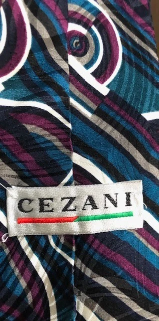 Corbata de cuello clásica 100 % seda Cezeni para hombre hecha en Italia multicolor Foto 3 de 4