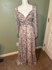 ASTR The Label Kammy Maxi Dress Floral Side Cutouts Size S Excellent Condition