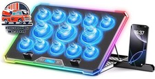 Enfriador Port tiles Para Juegos 13 Ventiladores Silenciosos Y Luces LED NEW US